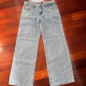 Edikted Light Blue Wide Leg Jeans